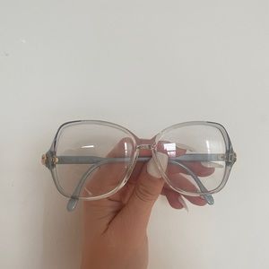 GUCCI round frame clear glasses
